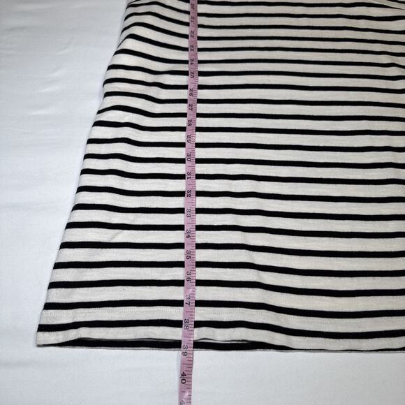 Talbots Sleeveless Dress Size Large White Black French Stripes Pockets Resort - Picture 9 of 15